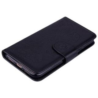 Wallet Flip Stand Case Embossed Plants PU Leather Cover Case for iPhone X