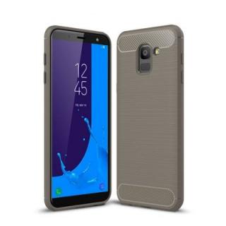 Case for Samsung Galaxy J6 2018 Shockproof Back Cover Solid Color Soft Carbon Fiber