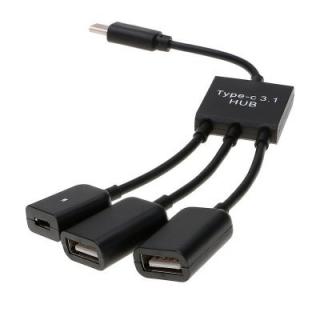 3 in 1 Type-C 3.1 HUB Micro USB Adapter