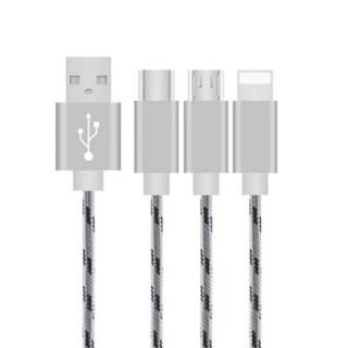 3-in-1 USB Fast Charging Cable for iPhone X Android