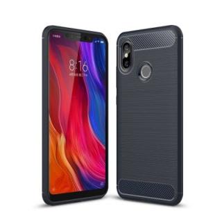 Case for Xiaomi Mi 8 Shockproof Back Cover Solid Color Soft Carbon Fiber