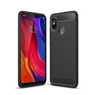 Case for Xiaomi Mi 8 Shockproof Back Cover Solid Color Soft Carbon Fiber