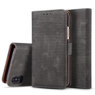 Flip Leather Fundas  Retro Mesh Wallet Cover Stand for iphone X Case