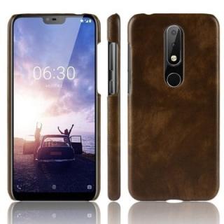 Litchi Grain PU Leather Coated Hard PC Case for Nokia X6