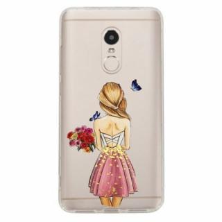 Literary Girl Pattern TPU Soft Phone Case for Xiaomi Redmi Note 4