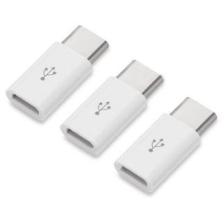 Minismile 3PCS ABS Micro USB to Type-C Data Sync Charging Adapters Converters