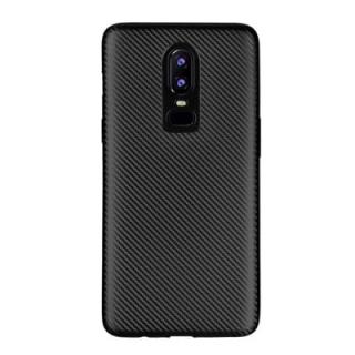 Case for OnePlus 6 No Fingerprints Back Cover Fiber Pattern Soft TPU