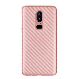 Case for OnePlus 6 No Fingerprints Back Cover Fiber Pattern Soft TPU