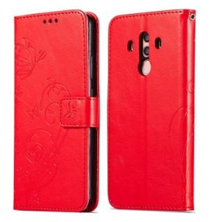 Embossed Flip Case for Huawei Mate 10 Pro PU Leahter Back Cover