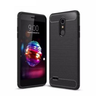 for LG K10 2018 Case Brushed Texture Carbon Fiber Shockproof TPU Cover