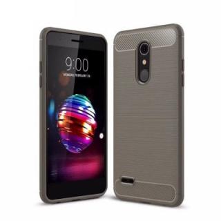 for LG K10 2018 Case Brushed Texture Carbon Fiber Shockproof TPU Cover