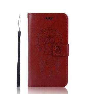 Wind Bell Owl For Motorola Moto E5 Phone Case PU Flip Leather Wallet Cover