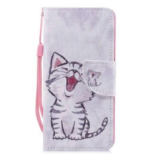 Case for Huawei P20 Lite Red-billed Cat Painted PU Leather