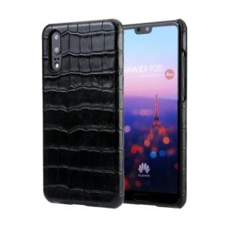 for Huawei P20 Case Square Lizard Texture Genuine Leather Back Cover