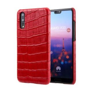 for Huawei P20 Case Square Lizard Texture Genuine Leather Back Cover