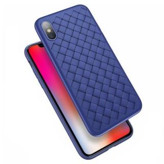 Super Soft Phone Case for iPhone X Luxury Grid Weaving PlusCover Silicone