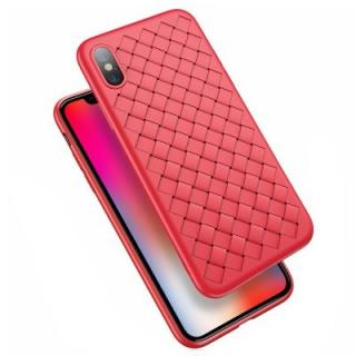 Super Soft Phone Case for iPhone X Luxury Grid Weaving PlusCover Silicone