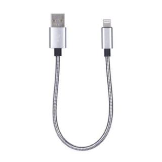 20cm Data Sync Fast Charging Cable for iPhone Metal Spring