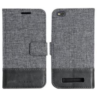 Durable Canvas Design Flip PU Leather Wallet Case for Xiaomi Redmi 4A