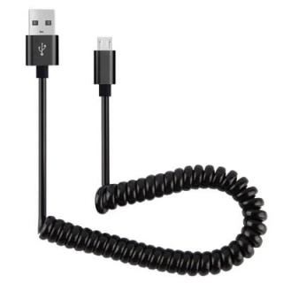 1M Flexible Elastic Stretch Micro USB Charging Spring Cable