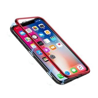 Magnetic Adsorption Case Tempered Glass Metal for iPhone X