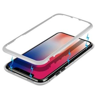 Magnetic Adsorption Case Tempered Glass Metal for iPhone X