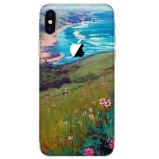 Landscape Painting Multicolor Frosted Surface Back Film for iPhone X