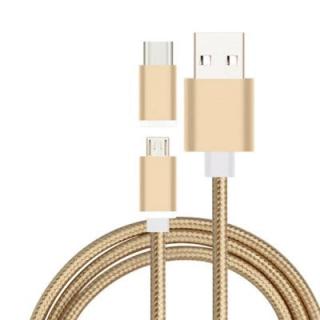 Nylon 2 in 1 Micro USB / 8 Pin Charging Cable