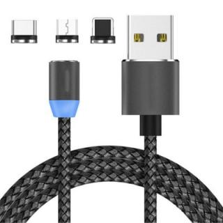 3 in1 Magnetic USB Cable for iPhone X / 8 / 7 Plus / Samsung S8 Type-C Cable