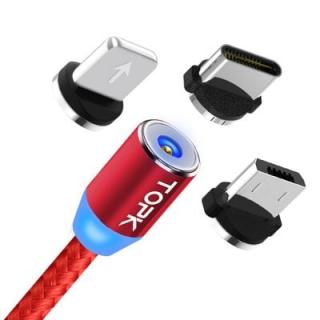TOPK Magnetic 3 in 1 Micro USB / Type-C / 8 Pin Cable