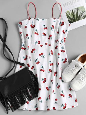 Cherry Print Apron Cami Sundress