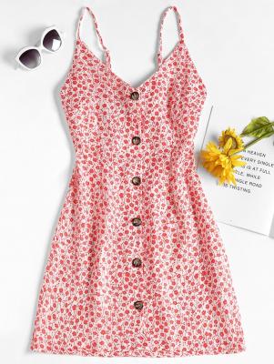 Floral Print Button Up Mini Dress