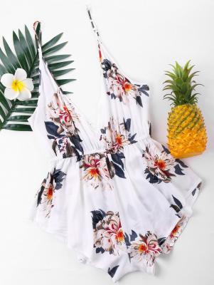 Hawaiian Floral Slip Romper