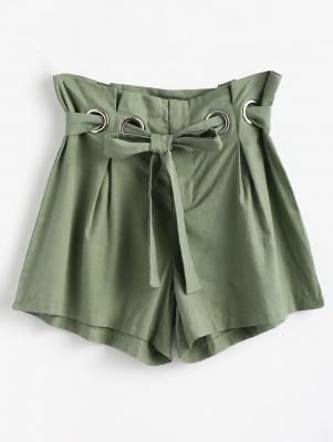 High Waist Belted Shorts