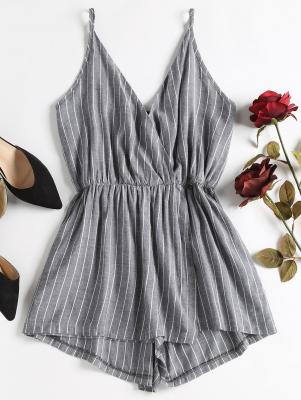 Striped Overlap Romper