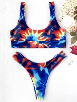 High Cut Tie Dye Bikini Set