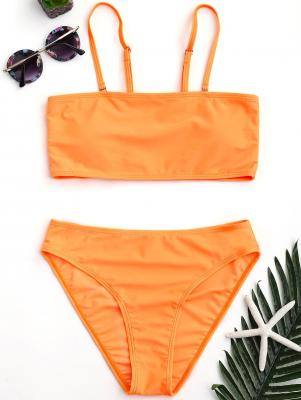 Padded High Cut Bandeau Bikini Set