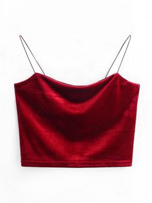 Cropped Velvet Tank Top