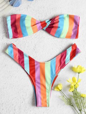 Rainbow Twist Bandeau Bikini Set