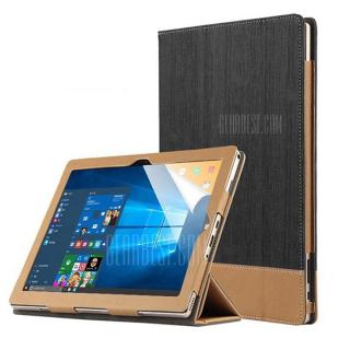 Full Body Canvas Grain PU Protective Case for Teclast Tbook 10 / Tbook 10S -  Black