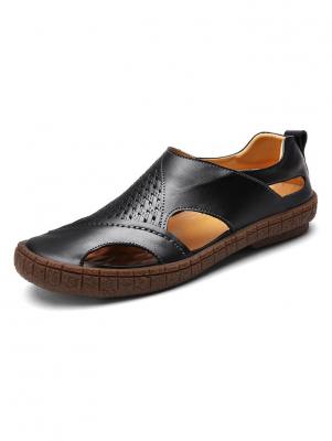 British Style Genuine Leather Men Sandals