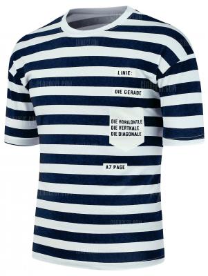 Letter Patch Stripe Tee