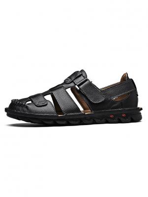 Breathable Hand-sewn Cowhide Men Casual Sandals