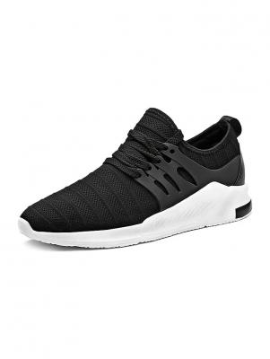 Breathable Woven Lace-up Men Running Shoes