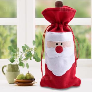 Red Wine Bottle Cover Bags Christmas Ornament
