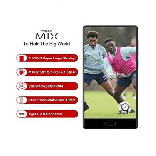 KIICAA MIX - 5.5" FHD (3Go, 32Go ROM) Android 7.0 13MP+2MP - Noir