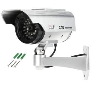 LED light Simulation Dummy Bullet Camera Solar Powered Fake Rainproof CCTV Security System for Indoor Outdoor Use