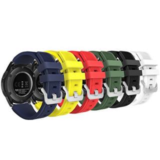 MoKo Gear S3 Frontier/Classic Watch Band, [6-Pack] Soft Silicone Replacement Sport Strap for Samsung Gear S3 Frontier/ S3 Classic/Galaxy Watch 46mm / Moto 360 2nd Gen 46mm Smart Watch, Multi Colors