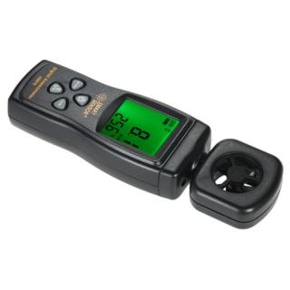 Smart Sensor Mini Anemometer LCD Vento Digital Speed ​​Meter Air Temperatura Velocidade de medição com luz de fundo