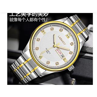 Luxury Men's Women's Female Ladies Unisex Wrist Watch With Date-Silver/Gold White Face